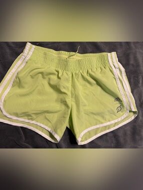 adidas Lime Green Athletic Shorts with White Trim